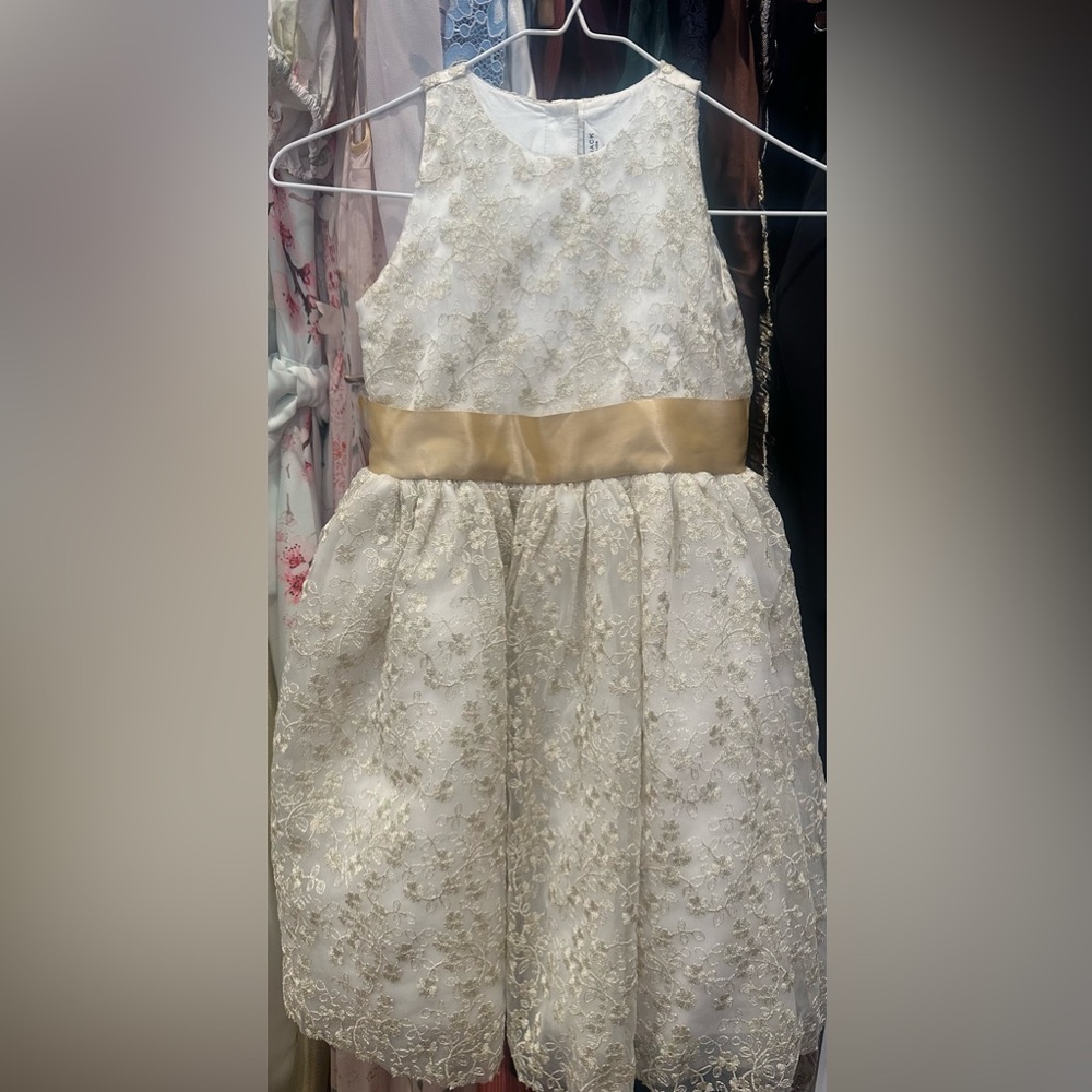 Janie and Jack Special Occasion Girl dress size 6 gold